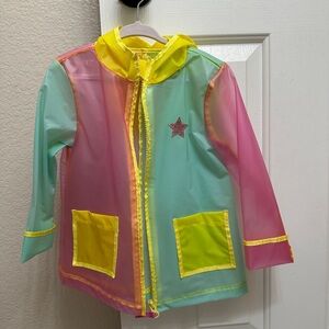 Buffalo David Bitton Kids Rainbow Pastel Hooded Raincoat - Yellow, Pink, Mint